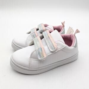 Laura Ashley Hook & Loop Sneakers Shoes Round Toe Girls' White Size US10 EU27